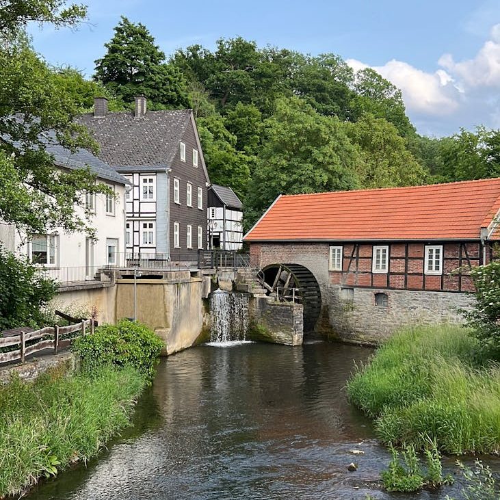 picturesque historic watermill in germany