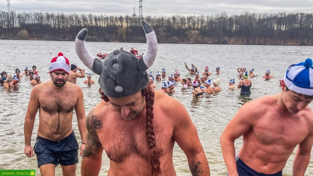 Körper eiskalt und rot, trotzdem verziehen der Wikinger und seine Kollegen keine Miene